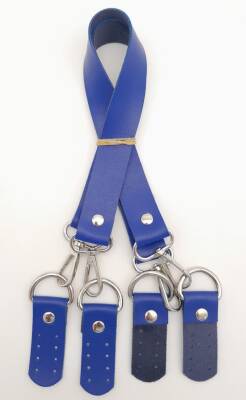 Angel Çanta Aksesuar Suni Deri 55 Cm Misu Model Çift Sap Mavi Renk Gümüş Metal - 3