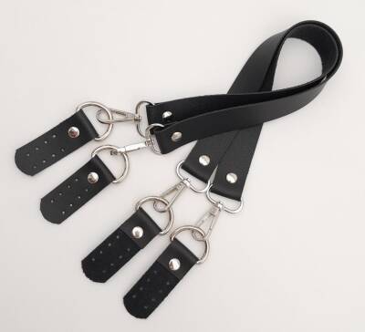 Angel Çanta Aksesuar Suni Deri 55 Cm Misu Model Çift Sap Siyah Renk Gümüş Metal - 3