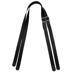 Angel Çanta Aksesuar Suni Deri Tek Tokalı Ayarlanabilir Çift Çanta Sapı Siyah Renk Gümüş Metal - Angel Çanta Aksesuar