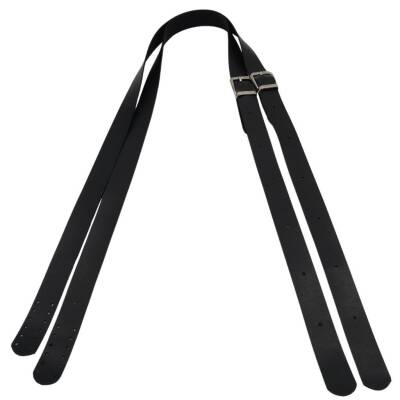 Angel Çanta Aksesuar Suni Deri Tek Tokalı Ayarlanabilir Çift Çanta Sapı Siyah Renk Gümüş Metal - 2