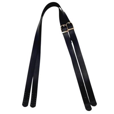 Angel Çanta Aksesuar Suni Deri Tek Tokalı Ayarlanabilir Çift Çanta Sapı Siyah Renk Light Gold Metal - 1