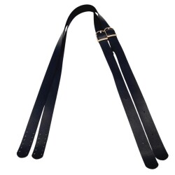 Angel Çanta Aksesuar Suni Deri Tek Tokalı Ayarlanabilir Çift Çanta Sapı Siyah Renk Light Gold Metal - 2