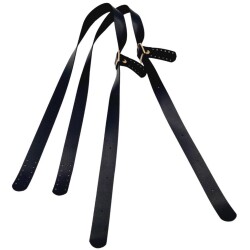 Angel Çanta Aksesuar Suni Deri Tek Tokalı Ayarlanabilir Çift Çanta Sapı Siyah Renk Light Gold Metal - 4