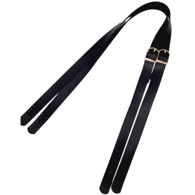 Angel Çanta Aksesuar Suni Deri Tek Tokalı Ayarlanabilir Çift Çanta Sapı Siyah Renk Light Gold Metal - 3