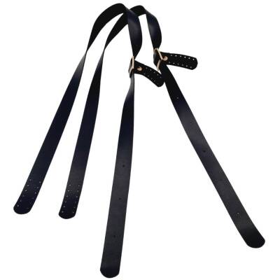 Angel Çanta Aksesuar Suni Deri Tek Tokalı Ayarlanabilir Çift Çanta Sapı Siyah Renk Light Gold Metal - 4