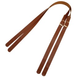 Angel Çanta Aksesuar Suni Deri Tek Tokalı Ayarlanabilir Çift Çanta Sapı Taba Renk Light Gold Metal - 3