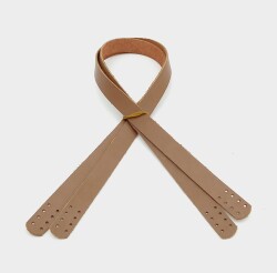 Angel Çanta Aksesuar Sütlü Kahve Renk Gerçek Deri 70X2 Cm Çift Sap - Angel Çanta Aksesuar