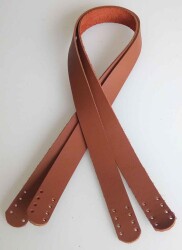 Angel Çanta Aksesuar Sütlü Kahve Renk Gerçek Deri 70X2.3 Cm Çift Sap - Angel Çanta Aksesuar