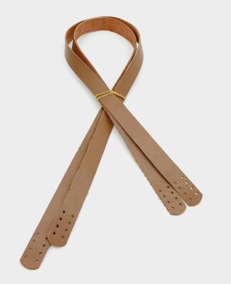 Angel Çanta Aksesuar Sütlü Kahve Renk Gerçek Deri 80X2 Cm Çift Sap - 1