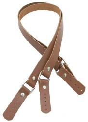 Angel Çanta Aksesuar Sütlü Kahve Renk Karedört Model Gerçek Deri Çanta Sapı (Gümüş Metal) - Angel Çanta Aksesuar