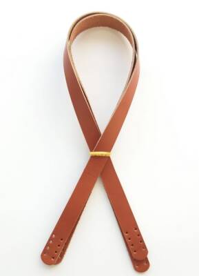 Angel Çanta Aksesuar Taba Renk Gerçek Deri 70X2 Cm Çift Sap - 1