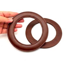 Angel Çanta Aksesuar Taba Renk Yuvarlak 13.5 cm Suni Deri Çanta Sapı - Angel Çanta Aksesuar