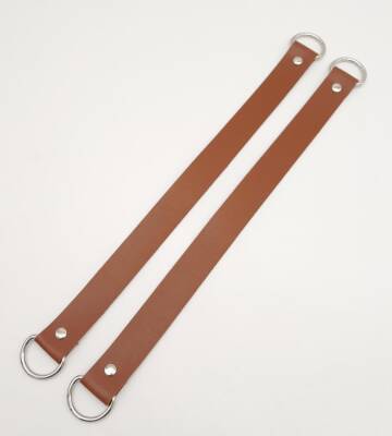 Angel Çanta Aksesuar Suni Deri 38x2.5 cm Taba Renk Çift Çanta Sapı Gümüş Metalli - 2