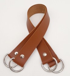 Angel Çanta Aksesuar Suni Deri 38x2.5 cm Taba Renk Çift Çanta Sapı Gümüş Metalli - Angel Çanta Aksesuar