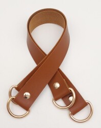 Angel Çanta Aksesuar Suni Deri 38x2.5 cm Taba Renk Çift Çanta Sapı Light Gold Metalli - Angel Çanta Aksesuar