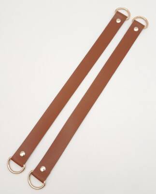 Angel Çanta Aksesuar Suni Deri 38x2.5 cm Taba Renk Çift Çanta Sapı Light Gold Metalli - 2