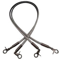 Angel Çanta Aksesuar Taşlı Kancalı Kovanlı Çift Çanta Sapı Füme Renk - 3