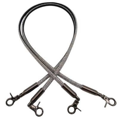 Angel Çanta Aksesuar Taşlı Kancalı Kovanlı Çift Çanta Sapı Füme Renk - 3