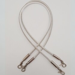 Angel Çanta Aksesuar Taşlı Kancalı Kovanlı Çift Çanta Sapı Gümüş Renk - Angel Çanta Aksesuar