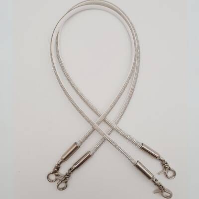 Angel Çanta Aksesuar Taşlı Kancalı Kovanlı Çift Çanta Sapı Gümüş Renk - 1