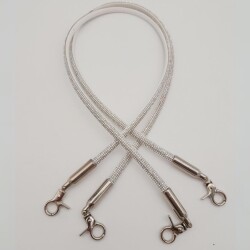 Angel Çanta Aksesuar Taşlı Kancalı Kovanlı Çift Çanta Sapı Gümüş Renk - 3