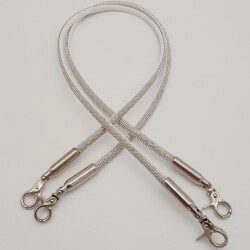 Angel Çanta Aksesuar Taşlı Kancalı Kovanlı Çift Çanta Sapı Gümüş Renk - 2