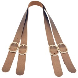 Angel Çanta Aksesuar Tokalı Model Suni Deri Bakır Renk Çift Çanta Sapı Light Gold Metal - 2