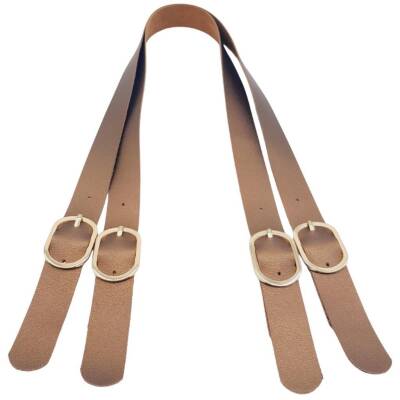 Angel Çanta Aksesuar Tokalı Model Suni Deri Bakır Renk Çift Çanta Sapı Light Gold Metal - 2