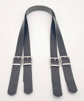 Angel Çanta Aksesuar Tokalı Model Suni Deri Siyah Renk Çift Çanta Sapı Gümüş Metal - 2