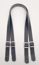 Angel Çanta Aksesuar Tokalı Model Suni Deri Siyah Renk Çift Çanta Sapı Gümüş Metal - Angel Çanta Aksesuar