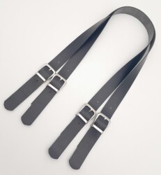 Angel Çanta Aksesuar Tokalı Model Suni Deri Siyah Renk Çift Çanta Sapı Gümüş Metal - 3