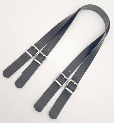 Angel Çanta Aksesuar Tokalı Model Suni Deri Siyah Renk Çift Çanta Sapı Gümüş Metal - 3