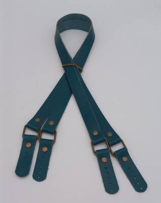 Angel Çanta Aksesuar Turkuaz Renk Karedört Model Gerçek Deri Çanta Sapı (Antik Metal) - 1