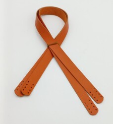 Angel Çanta Aksesuar Turuncu Taba Renk Gerçek Deri 70X2 Cm Çift Sap - Angel Çanta Aksesuar