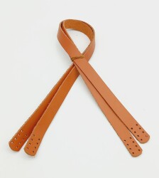 Angel Çanta Aksesuar Turuncu Taba Renk Gerçek Deri 70X2.3 Cm Çift Sap - Angel Çanta Aksesuar