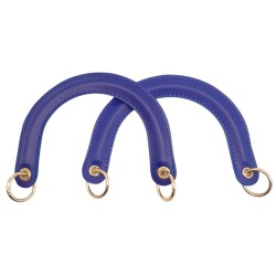 Angel Çanta Aksesuar Yaylı Halkalı Kapsüllü Suni Deri Mavi Renk Tutma Sapı Light Gold Metalli - Angel Çanta Aksesuar