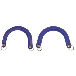 Angel Çanta Aksesuar Yaylı Halkalı Kapsüllü Suni Deri Mavi Renk Tutma Sapı Light Gold Metalli - 2