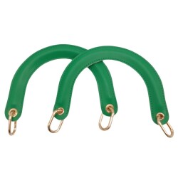 Angel Çanta Aksesuar Yaylı Halkalı Kapsüllü Suni Deri Yeşil Renk Tutma Sapı Light Gold Metalli - Angel Çanta Aksesuar