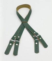 Angel Çanta Aksesuar Yeşil Renk Karedört Model Gerçek Deri Çanta Sapı (Gümüş Metal) - Angel Çanta Aksesuar