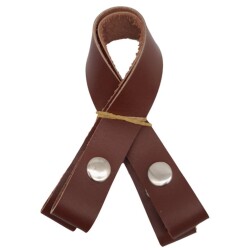 Angel Çanta Aksesuar 30 cm Gerçek Deri Kızıl Kahve Renk Çıtçıtlı Sap Gümüş Metalli - Angel Çanta Aksesuar