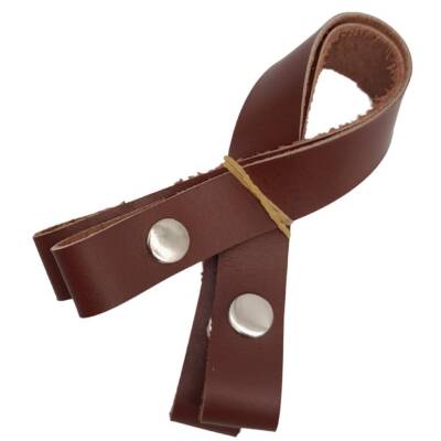 Angel Çanta Aksesuar 30 cm Gerçek Deri Kızıl Kahve Renk Çıtçıtlı Sap Gümüş Metalli - 3