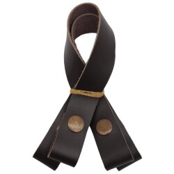 Angel Çanta Aksesuar 30 cm Gerçek Deri Koyu Kahverengi Çıtçıtlı Sap Antik Metalli - Angel Çanta Aksesuar