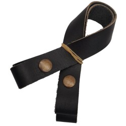 Angel Çanta Aksesuar 30 cm Gerçek Deri Siyah Renk Çıtçıtlı Sap Antik Metalli - 2