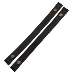 Angel Çanta Aksesuar 30 cm Gerçek Deri Siyah Renk Çıtçıtlı Sap Antik Metalli - 4