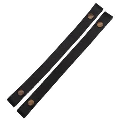 Angel Çanta Aksesuar 30 cm Gerçek Deri Siyah Renk Çıtçıtlı Sap Antik Metalli - 4