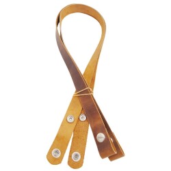 Angel Çanta Aksesuar Gerçek Deri Çıtçıtlı Çanta Sapı Crazy Oil Hardal Sarı Renk Gümüş Metalli - 4