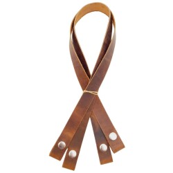 Angel Çanta Aksesuar Gerçek Deri Çıtçıtlı Çanta Sapı Crazy Oil Hardal Sarı Renk Gümüş Metalli - Angel Çanta Aksesuar