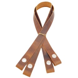 Angel Çanta Aksesuar Gerçek Deri Çıtçıtlı Çanta Sapı Crazy Oil Hardal Sarı Renk Gümüş Metalli - 2