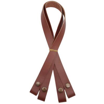 Angel Çanta Aksesuar Gerçek Deri Çıtçıtlı Çanta Sapı Kızıl Kahve Renk Antik Metalli - 1