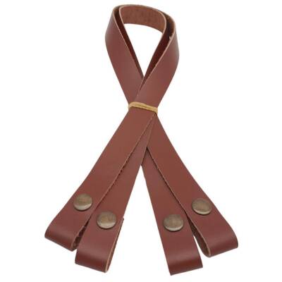 Angel Çanta Aksesuar Gerçek Deri Çıtçıtlı Çanta Sapı Kızıl Kahve Renk Antik Metalli - 3